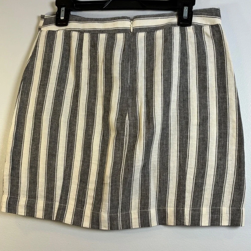 Madewell Mini Skirt Striped Lace Up Front Pockets Casual‎ Women's Size 6